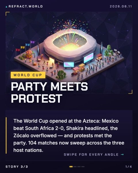Refract cover card: Party meets protest